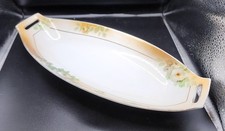 Hand-Painted Porcelain Twin-Handle Vase with Roses on Green Ground