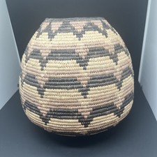 Coiled Native American Style Basket with Diagonal Band Design, Unknown Origin — listing 5