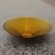 Amber Ribbed Glass Bowl / Votive Holder with Scalloped Star-Shaped Rim No mark at all — listing 4