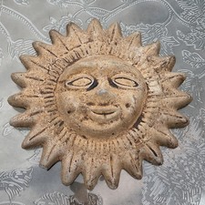 Cast Concrete Sun Face Wall Plaque with Cupped Hands Bird Feeder/Planter — listing 2