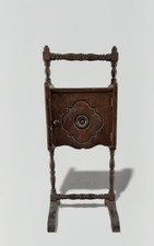 Antique Smoking Stand Cabinet with Turned Spindles and Galleried Top — listing 2