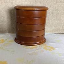 Beige 6-Tier Stacking Swivel Jewelry Box with Hand-Painted Rose Design — listing 3