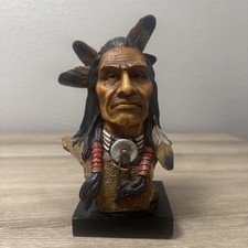 Native American Chief Resin Figurine with Wolves — listing 6