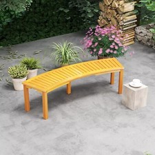 Wooden Curved-Seat Bench Stool with Two-Tone Finish and Splayed Legs — listing 3