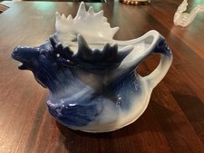 Vintage Hand-Painted Ceramic Relief Pitcher with Figural Boy & Grapevine Motif, Signed 'Bev 1971' — listing 3