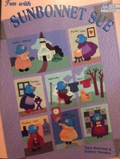 Vintage Sunbonnet Sue Fabric Doll Shadow Box Wall Art in Pine Frame — listing 3