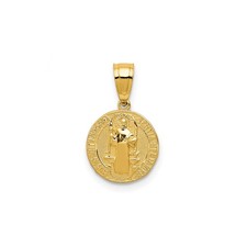 Saint Benedict Two-Tone Gold Oval Medal Pendant — listing 6