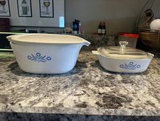 Vintage CorningWare Cornflower Blue 1.5 Qt Casserole Dish with Pyrex Glass Lid — listing 3
