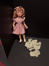 Vintage 1950s Hard Plastic 8" Walking Doll, Sleep Eyes, Nude (No Clothing)