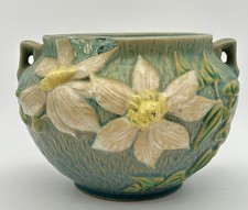Roseville Pottery Clematis Pattern Jardiniere (Gold/Brown Glaze) — listing 2