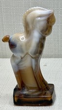 Vintage Caramel Slag Glass Lidded Box with Relief Egret/Heron Bird Design — listing 4