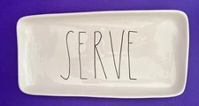 Rae Dunn Style Oval Serving Platters with Typewriter Font Words (DEVOUR, SNACK, YUM) — listing 2