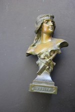 Small Cast Metal Bust of an Art Nouveau Woman with Bonnet — listing 3