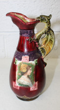 Vintage Majolica-Style Hexagonal Dragon Vase with Applied Relief Decoration — listing 6