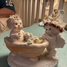 Cherub Angel in Bubble Bath Figurine with Rubber Duck — listing 4
