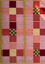 Handwoven Wool Flatweave Rug with Geometric Tribal Pattern (Gray & Cream)