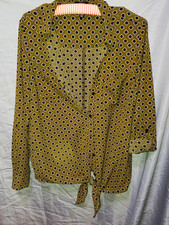 Jones New York Quilted Cotton Snap-Placket Pullover, Cream with Mint Trim, Size M — listing 6