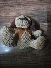 Plush Puppy Dog Stuffed Animal, Tan and Cream with Brown Ears, Shaggy Curly Fur, listing 5