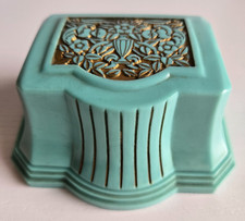 Vintage Art Deco Celluloid Ring Box, Cream & Mauve, Newman's Jewelers Trenton NJ — listing 3