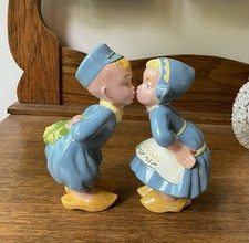 Vintage Ceramic Dutch Boy and Girl Figural Planter with Windmill Basket, likely Japan, mid-20th century — listing 5