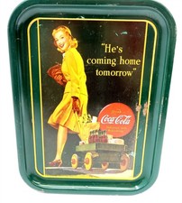 Coca-Cola "He's Coming Home Tomorrow" Metal Serving Tray — listing 4