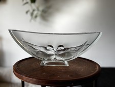 Verlys Art Deco Lovebirds / Doves Frosted Crystal Fan Vase — listing 5