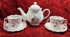 Figural Easter Bunny Ceramic Tea Set (Teapot, Creamer, Sugar) — listing 2