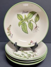Over and Back Italian Ceramic Herb Botanical Rim Soup/Pasta Bowl - Parsley Pattern — listing 3