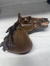 Vintage Ceramic Three Horse Heads Wall Plaque, Chalkware/Ceramic Airbrushed Equestrian Wall Art — listing 5