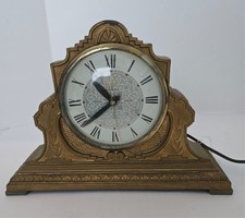Vintage Lanshire Ornate Baroque-Style Electric Mantel Clock with Original Hang Tag, Scrolled Rococo Case