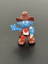 Cowboy Smurf PVC Figurine with Brown Hat, Red Bandana & Boots — listing 4