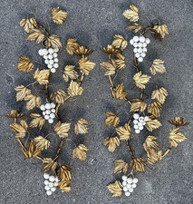 Vintage Italian Tole Lemon Wall Sconce Candle Holders, Pair, listing 5