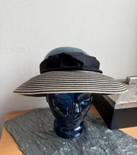 Eric Javits New York Black Wide Brim Sun Hat with Bow Detail — listing 6