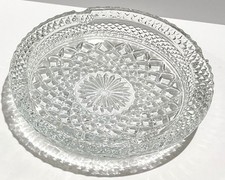 Anchor Hocking Wexford Pattern Large Cut Glass Ashtray 8" — listing 6