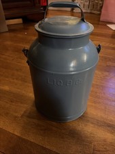 Antique Steel Milk Can with Hand-Painted Eagle and Bass Motifs (No Lid) — listing 6