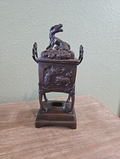 Antique Japanese Meiji Period Bronze Koro Censer with Foo Dog Finial — listing 5