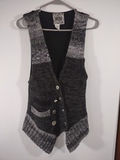 Curio Sleeveless Sweater Vest, Warm-Toned Multi Boucle Knit with Decorative Button — listing 6