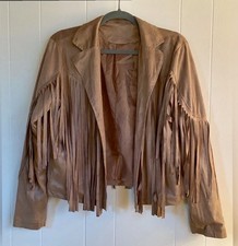 Boho Faux Suede Fringe Bell-Sleeve Off-Shoulder Crop Top — listing 2