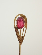 Antique Stickpin with Prong-Set Faceted Clear Stone — listing 5