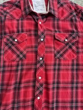 Roebuck & Co. Men's Short-Sleeve Western Plaid Snap Shirt, Size Large — listing 3