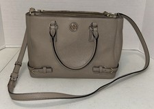 Tory Burch Robinson Saffiano Leather Tote Bag in Taupe/French Gray — listing 3