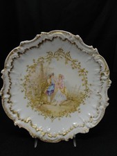 Limoges Style Hand-Decorated Cabinet Salad Plates Set of 8, Neoclassical Scenes — listing 2