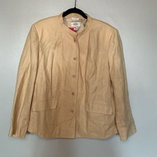 Talbots Pink Linen-Blend Single-Button Blazer, Size 10 — listing 3