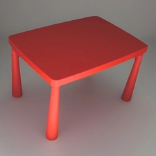 Red Side/Coffee Table with Two Pine Nesting Stools (Mixed IKEA Pieces) — listing 5