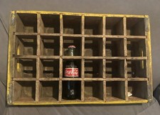 Vintage Coca-Cola 10oz Glass Return Deposit Bottles in Red Wooden Crate — listing 2