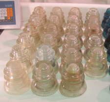 Vintage Clear Glass Insulator with Ribbed Body and Ringed Ends