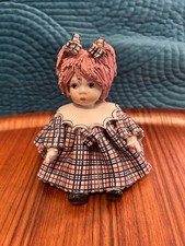 Zampiva Porcelain Figurine of Girl Holding Puppy in Green Clover Dress — listing 6