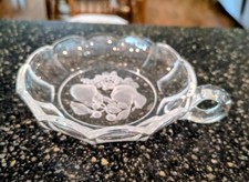 Vintage Clear Pressed Glass Two-Handled Serving Bowl with Ruffled Rim — listing 2