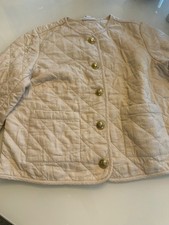 J.Jill Pure Jill Indigo Quilted Denim Collarless Jacket, Size M, NWT