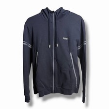 Hugo Boss Men's Black Hooded Water-Repellent Technical Jacket with Packable Design, Size XXL